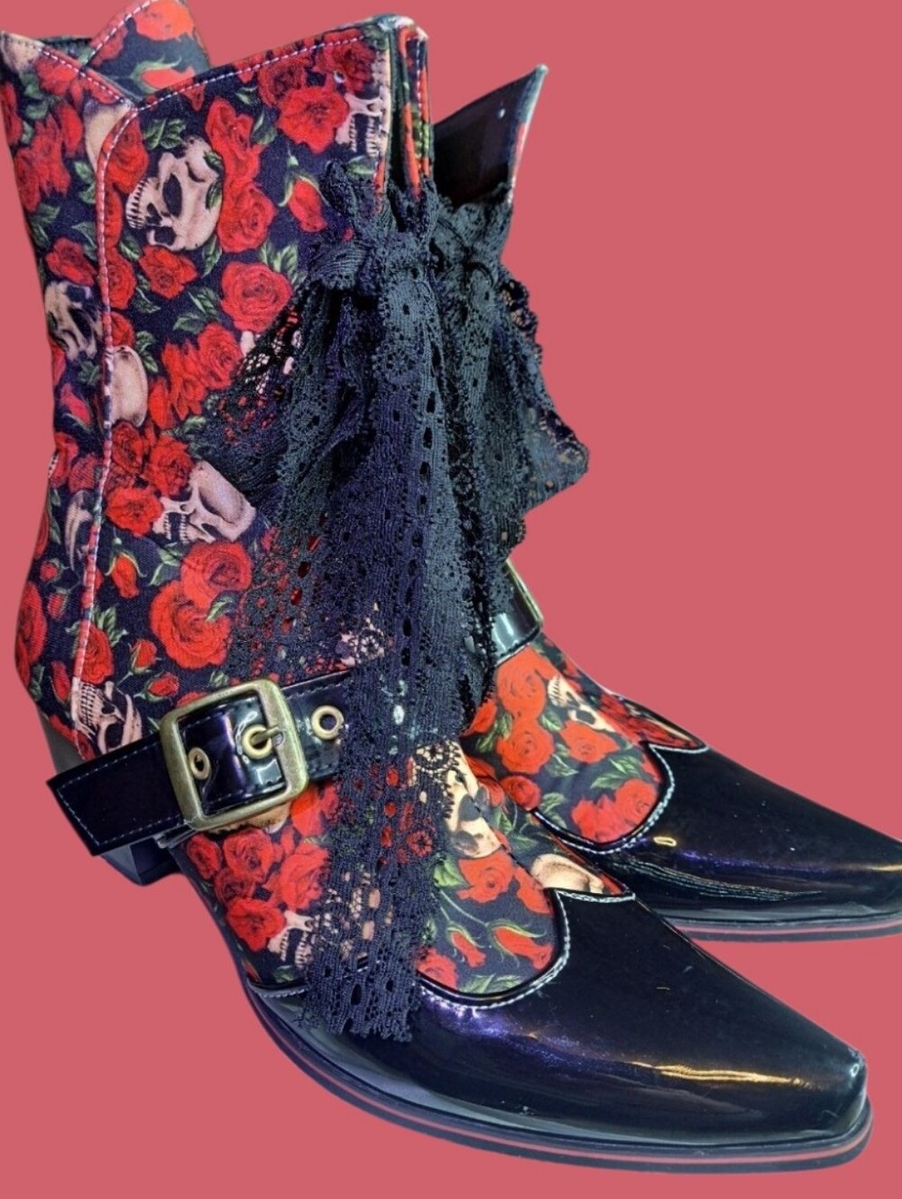 SKULL GOTH  Lace Women's Boots